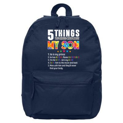 Five Things You Should Know About My Son Autism 16 in Basic Backpack