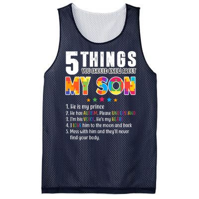 Five Things You Should Know About My Son Autism Mesh Reversible Basketball Jersey Tank