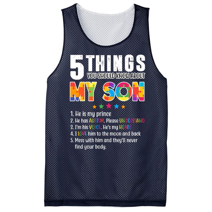 Five Things You Should Know About My Son Autism Mesh Reversible Basketball Jersey Tank