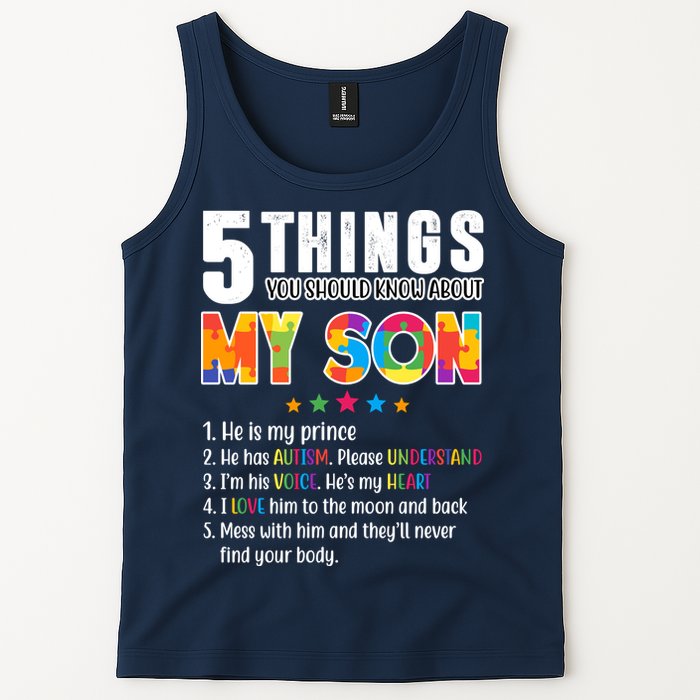 Five Things You Should Know About My Son Autism Tank Top