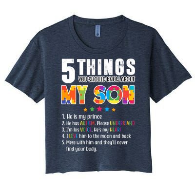 Five Things You Should Know About My Son Autism Women's Crop Top Tee