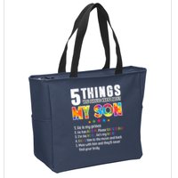 Five Things You Should Know About My Son Autism Zip Tote Bag