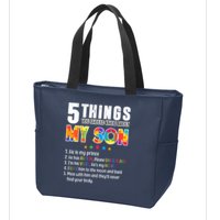 Five Things You Should Know About My Son Autism Zip Tote Bag