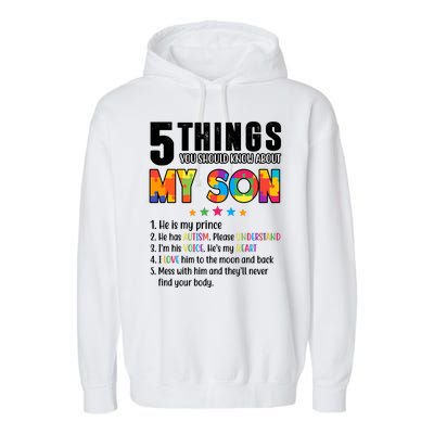 Five Things You Should Know About My Son Autism Garment-Dyed Fleece Hoodie