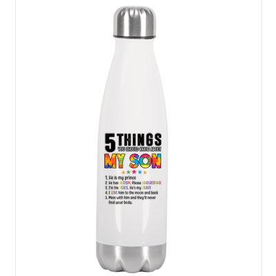 Five Things You Should Know About My Son Autism Stainless Steel Insulated Water Bottle