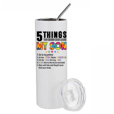 Five Things You Should Know About My Son Autism Stainless Steel Tumbler