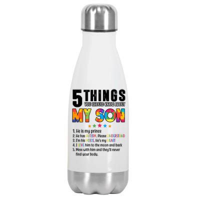 Five Things You Should Know About My Son Autism Stainless Steel Insulated Water Bottle