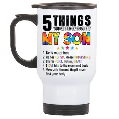 Five Things You Should Know About My Son Autism Stainless Steel Travel Mug