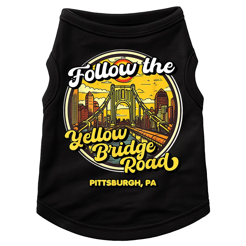 Follow The Yellow Bridge Road Pittsburgh Fan Doggie Tank