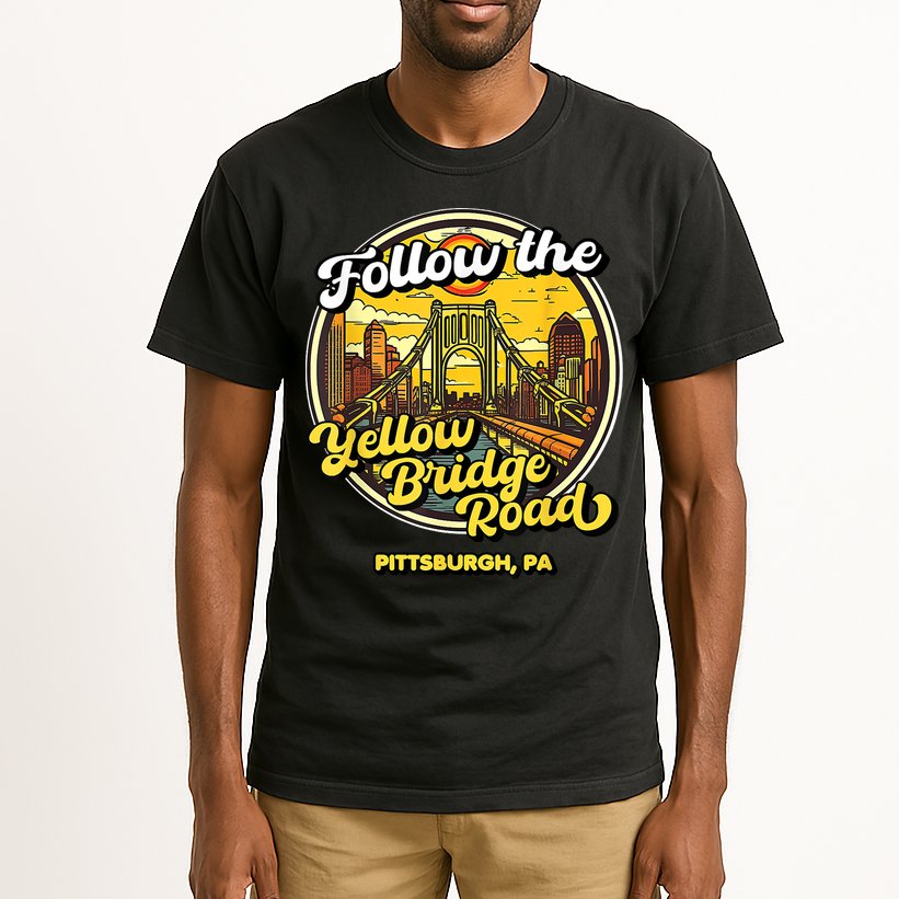 Follow The Yellow Bridge Road Pittsburgh Fan Tall T-Shirt