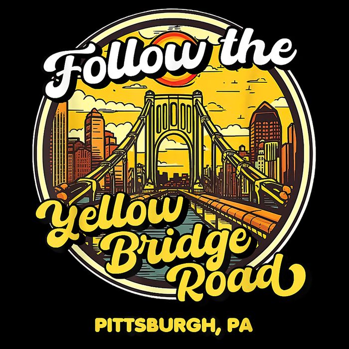 Follow The Yellow Bridge Road Pittsburgh Fan Tall T-Shirt