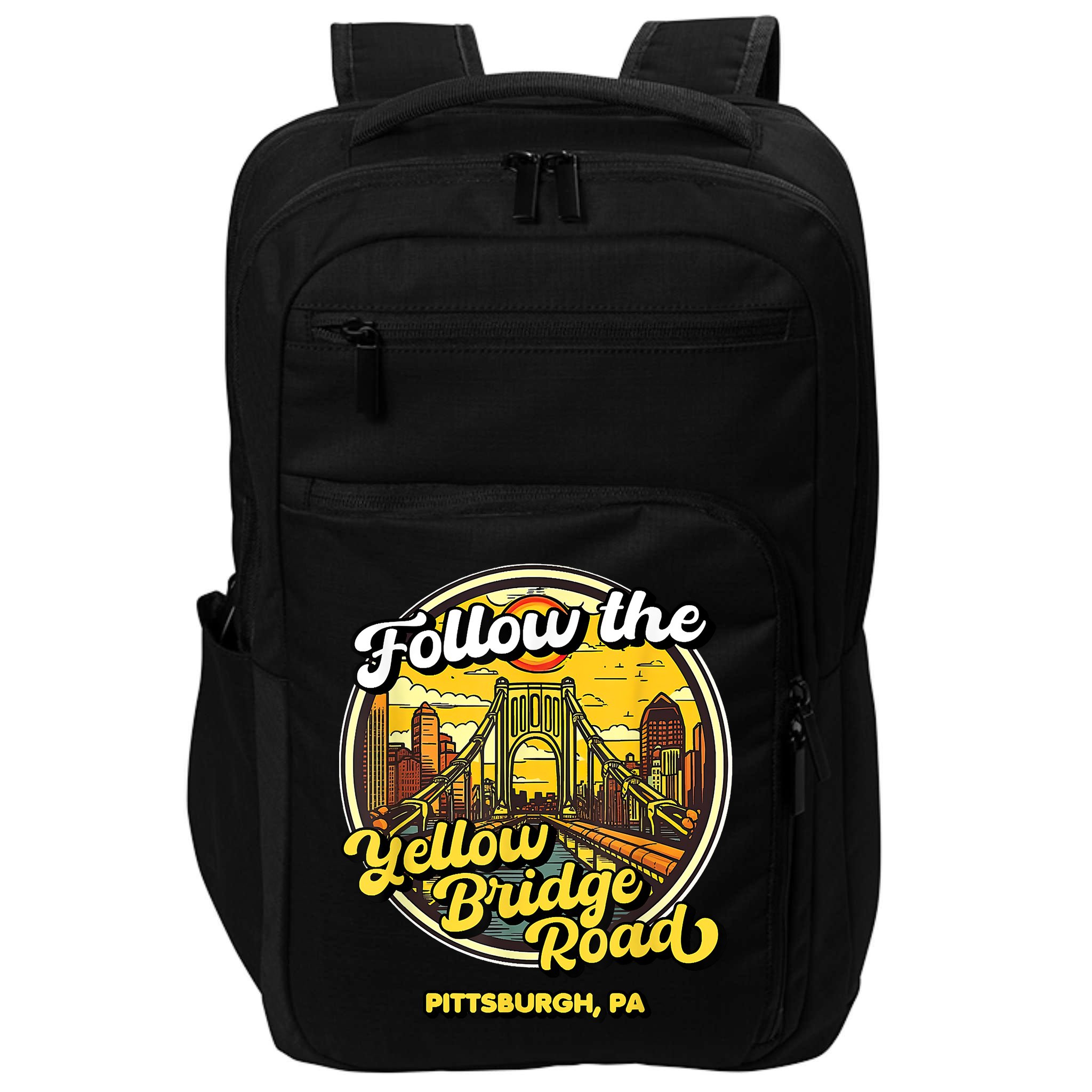 Follow The Yellow Bridge Road Pittsburgh Fan Impact Tech Backpack