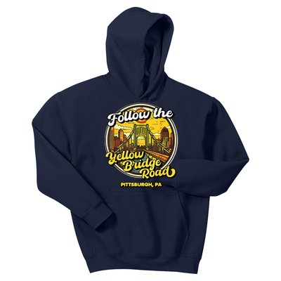 Follow The Yellow Bridge Road Pittsburgh Fan Kids Hoodie