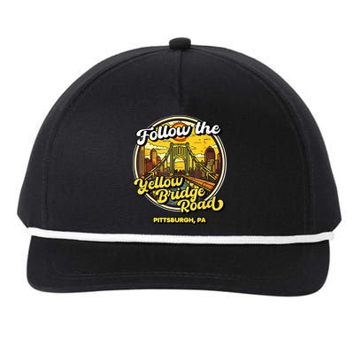 Follow The Yellow Bridge Road Pittsburgh Fan Snapback Five-Panel Rope Hat