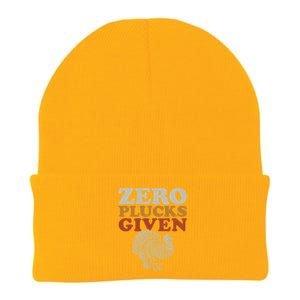 Funny Turkey Zero Plucks Given Thanksgiving Cool Gift Knit Cap Winter Beanie