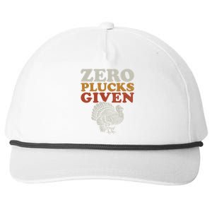 Funny Turkey Zero Plucks Given Thanksgiving Cool Gift Snapback Five-Panel Rope Hat