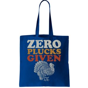 Funny Turkey Zero Plucks Given Thanksgiving Cool Gift Tote Bag