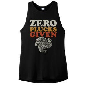 Funny Turkey Zero Plucks Given Thanksgiving Funny Gift Ladies PosiCharge Tri-Blend Wicking Tank