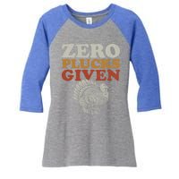 Funny Turkey Zero Plucks Given Thanksgiving Funny Gift Women's Tri-Blend 3/4-Sleeve Raglan Shirt