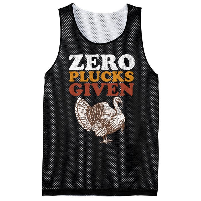 Funny Turkey Zero Plucks Given Thanksgiving Mesh Reversible Basketball Jersey Tank