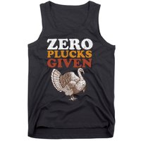 Funny Turkey Zero Plucks Given Thanksgiving Tank Top