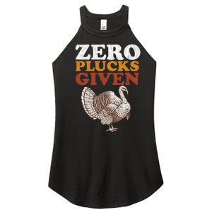 Funny Turkey Zero Plucks Given Thanksgiving Women's Perfect Tri Rocker Tank