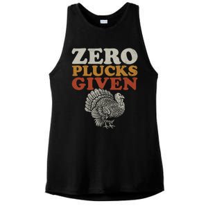 Funny Turkey Zero Plucks Given Thanksgiving Gift Ladies PosiCharge Tri-Blend Wicking Tank