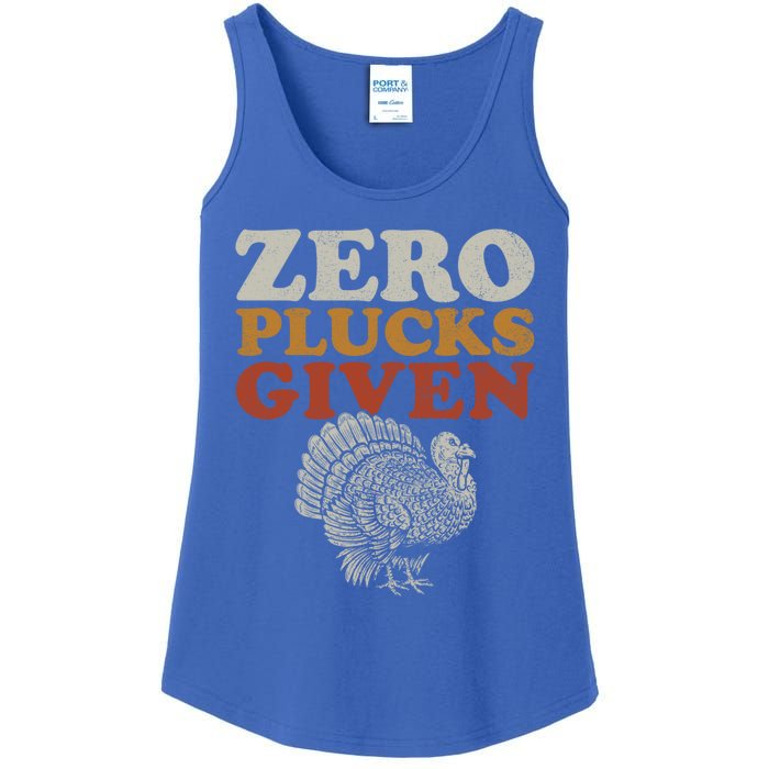 Funny Turkey Zero Plucks Given Thanksgiving Gift Ladies Essential Tank