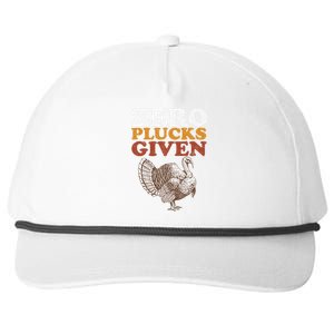 Funny Turkey Zero Plucks Given Thanksgiving Snapback Five-Panel Rope Hat