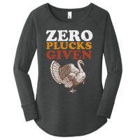 Funny Turkey Zero Plucks Given Thanksgiving Women's Perfect Tri Tunic Long Sleeve Shirt