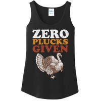 Funny Turkey Zero Plucks Given Thanksgiving Ladies Essential Tank