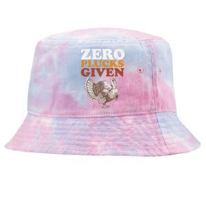 Funny Turkey Zero Plucks Given Thanksgiving Tie-Dyed Bucket Hat