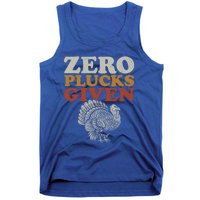 Funny Turkey Zero Plucks Given Thanksgiving Gift Tank Top