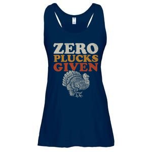 Funny Turkey Zero Plucks Given Thanksgiving Ladies Essential Flowy Tank