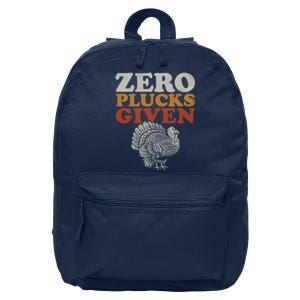 Funny Turkey Zero Plucks Given Thanksgiving 16 in Basic Backpack