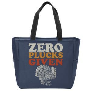 Funny Turkey Zero Plucks Given Thanksgiving Zip Tote Bag