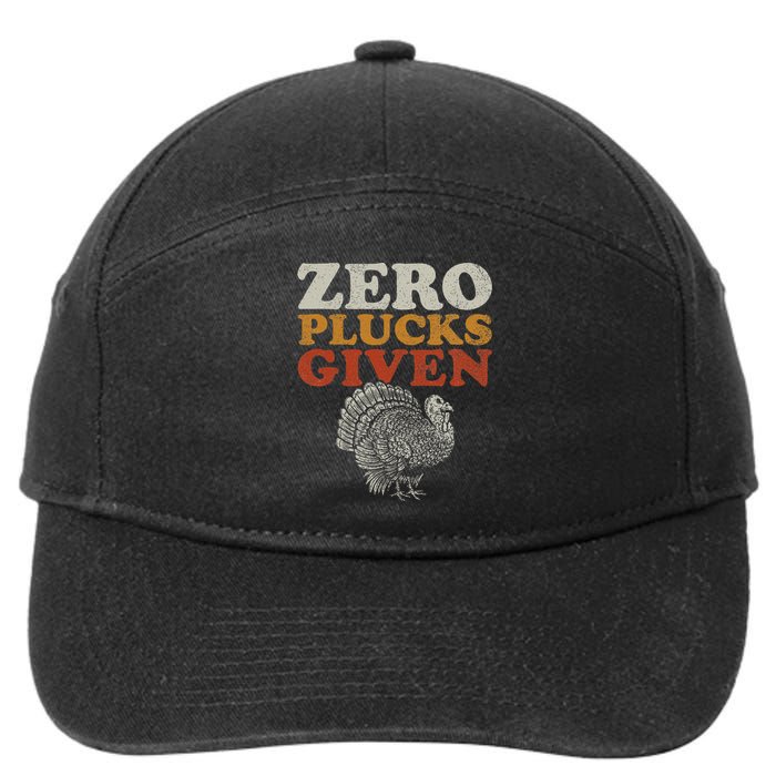 Funny Turkey Zero Plucks Given Thanksgiving 7-Panel Snapback Hat