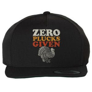 Funny Turkey Zero Plucks Given Thanksgiving Wool Snapback Cap