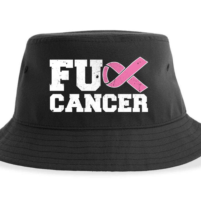 FU Cancer Funny Breast Cancer Awareness Sustainable Bucket Hat