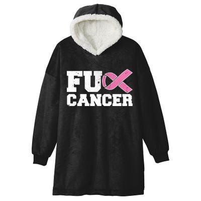 FU Cancer Funny Breast Cancer Awareness Hooded Wearable Blanket