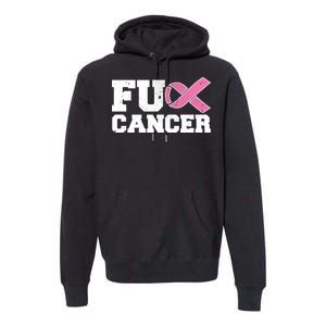 FU Cancer Funny Breast Cancer Awareness Premium Hoodie