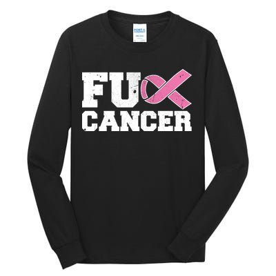 FU Cancer Funny Breast Cancer Awareness Tall Long Sleeve T-Shirt