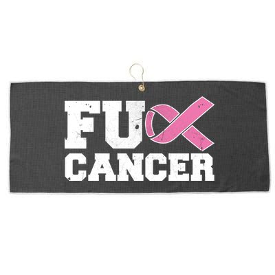 FU Cancer Funny Breast Cancer Awareness Large Microfiber Waffle Golf Towel