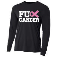 FU Cancer Funny Breast Cancer Awareness Cooling Performance Long Sleeve Crew