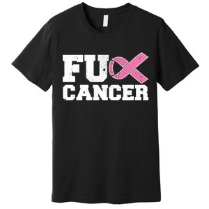 FU Cancer Funny Breast Cancer Awareness Premium T-Shirt