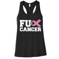 FU Cancer Funny Breast Cancer Awareness Women's Racerback Tank