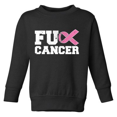 FU Cancer Funny Breast Cancer Awareness Toddler Sweatshirt