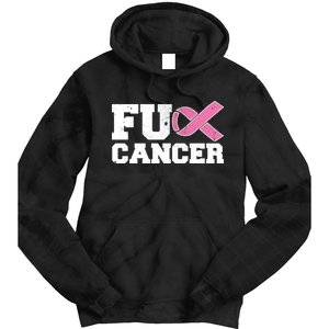 FU Cancer Funny Breast Cancer Awareness Tie Dye Hoodie