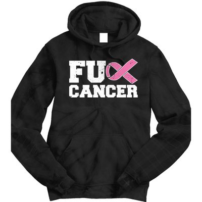 FU Cancer Funny Breast Cancer Awareness Tie Dye Hoodie