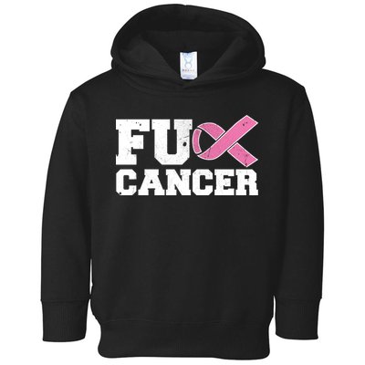 FU Cancer Funny Breast Cancer Awareness Toddler Hoodie